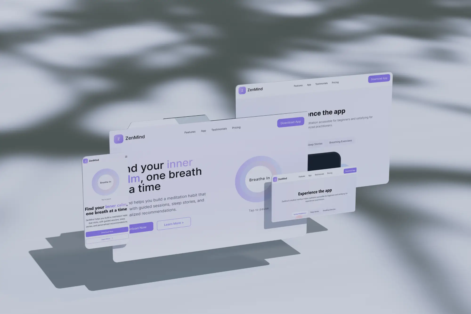 Лендинг для mindfulness-приложения kapak görseli